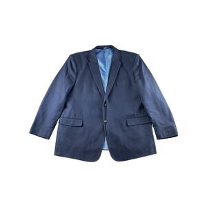 SADDLERED Navy Blue Gingham Lined Sport Coat Blazer Men Size 50L